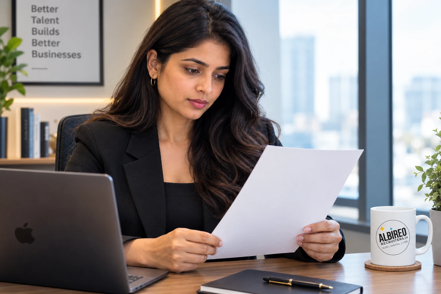 A recruiter reading a CV