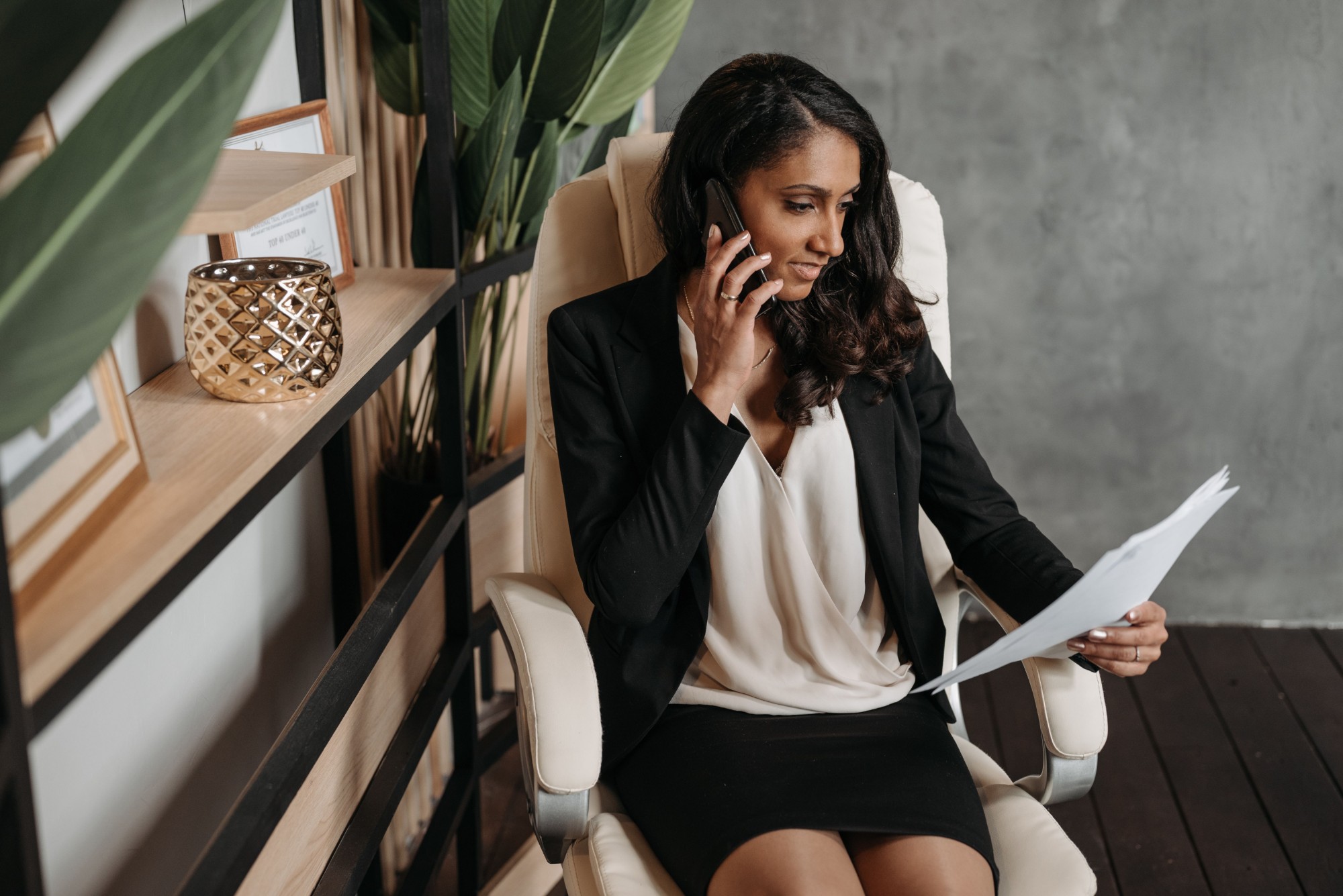 A recruiter on a phone call